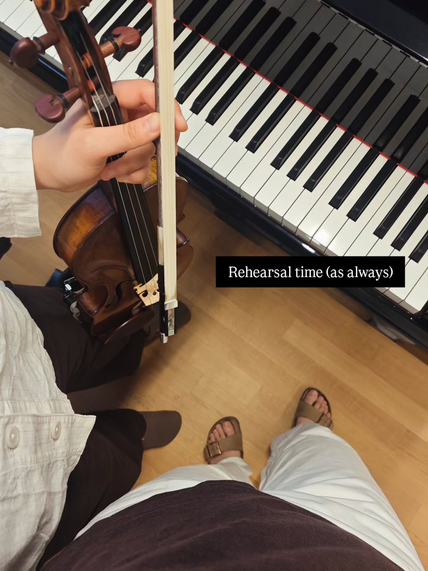 Violin and piano rehearsal during isa 2026